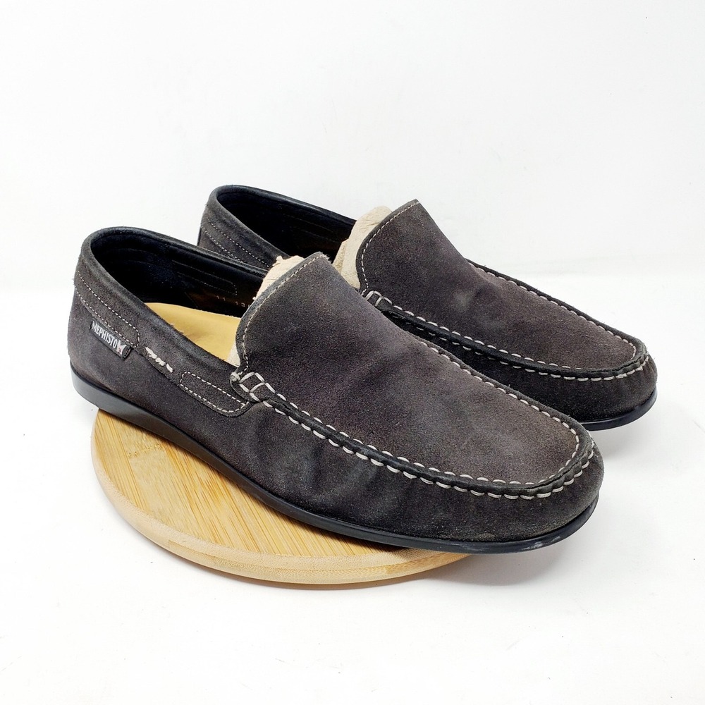 Mephisto Algoras Loafer Mens 9 Venetian Comfort Faded Black Suede Shoes